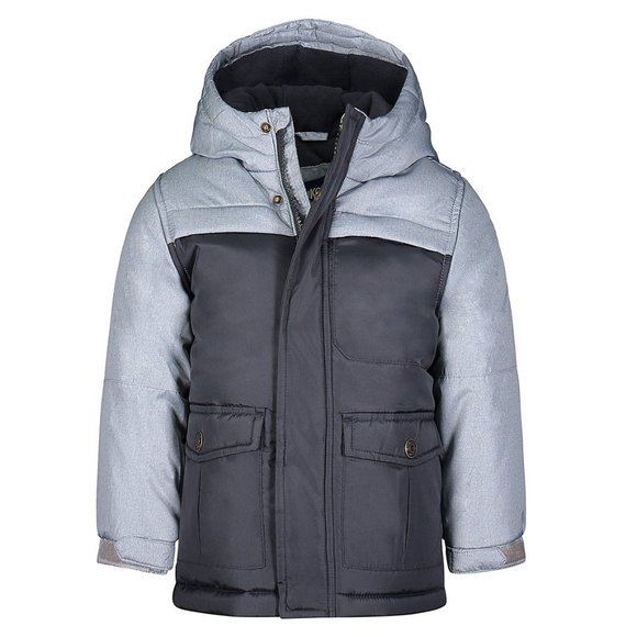 OshKosh B'gosh Boys Gray & Navy Color Block Parka